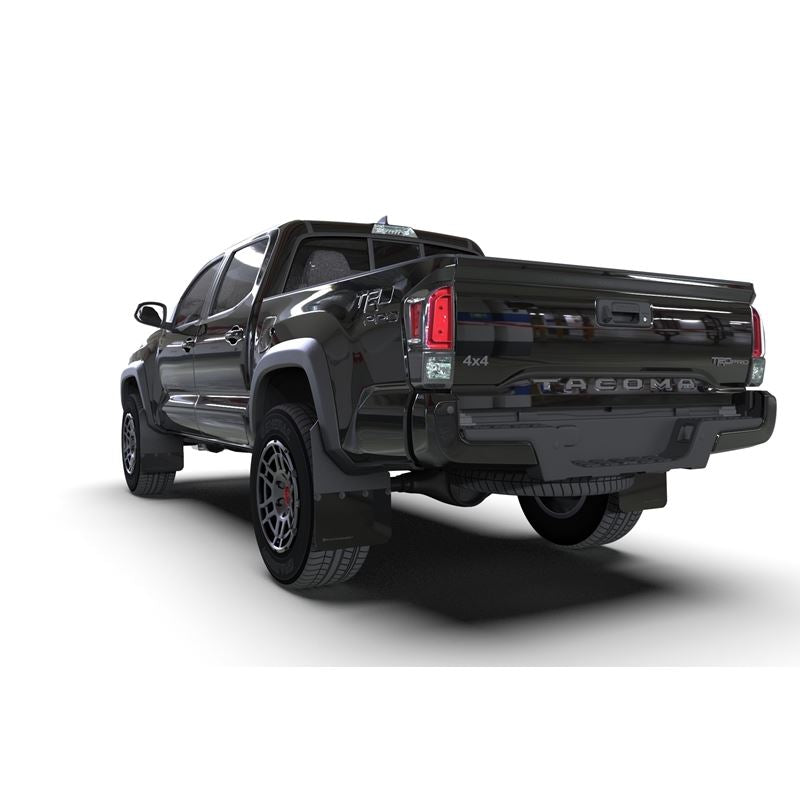 Rally Armor Black Mud Flap/Metallic Black Logo for 2016-22 Toyota Tacoma SR/SR5/TRD (MF94-BLK-MBK)