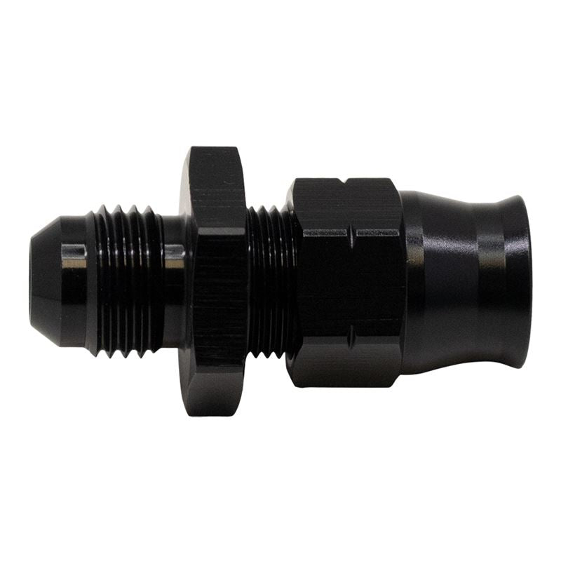 DeatschWerks 6AN Male Flare to 3/8in Hardline Compression Adapter - Anodized Matte Black(6-02-0109-B)