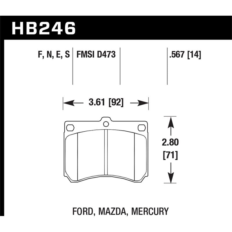 Hawk Performance HT-10 Brake Pads (HB246S.567)