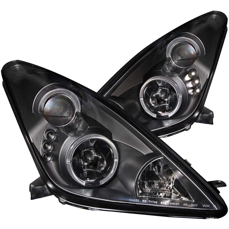 ANZO USA 2000-2005 Toyota Celica Projector Headlights w/ Halo Black (121387)