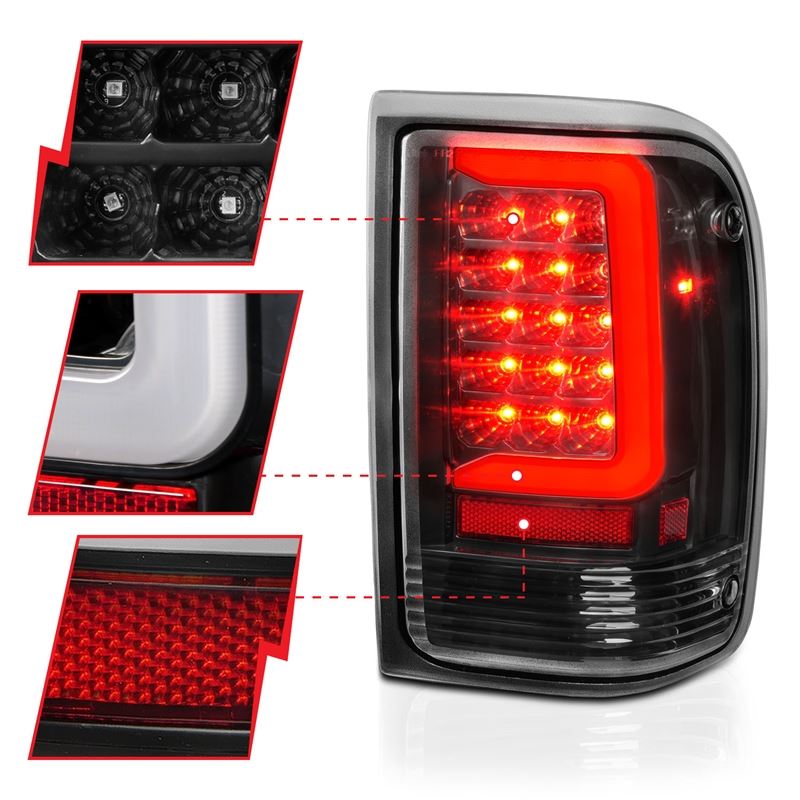 ANZO USA LED Tail Light Assembly for 1996-1997 Ford F-100 Ranger (311359)