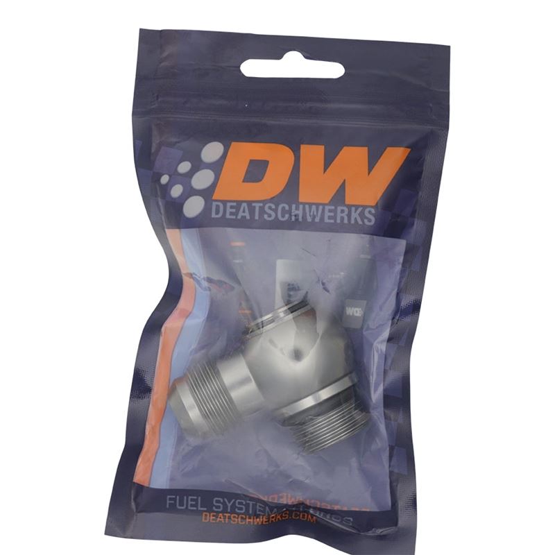 DeatschWerks 10AN ORB Male to 10AN Male Flare Low Profile 90-Degree Swivel - Anodized DW Titanium (6-02-0417)