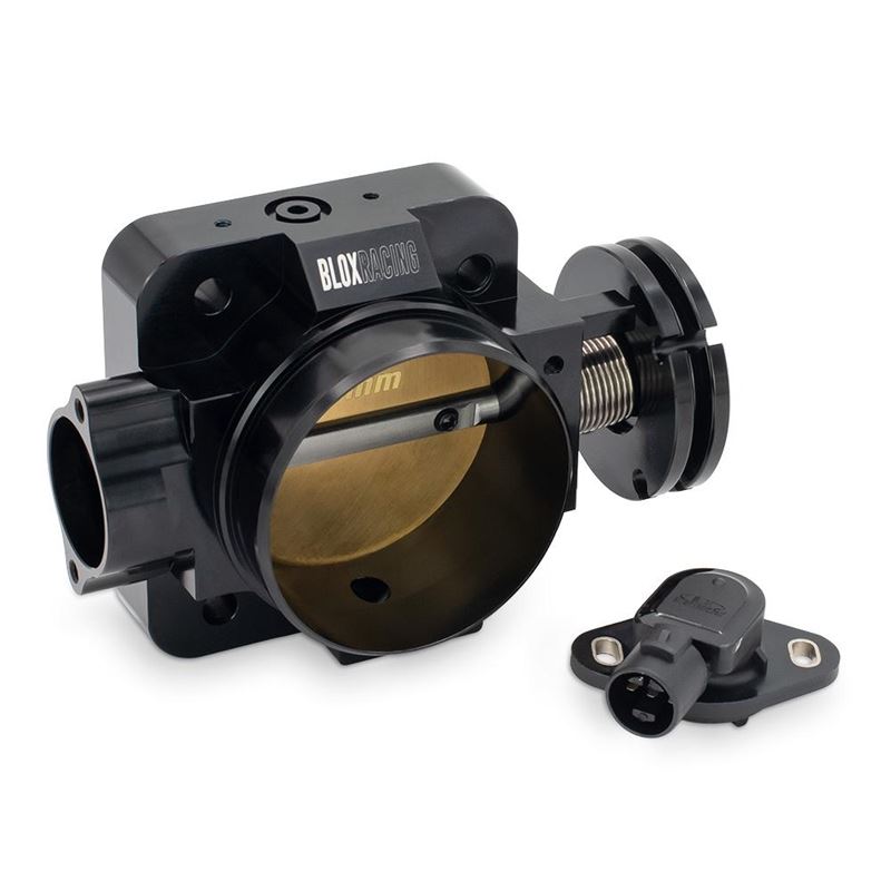 Blox Racing Honda B/D/H/F Series Engines 76mm Black Billet Throttle Body V2 / Includes TPS (BXIM-00205-BK-V2)