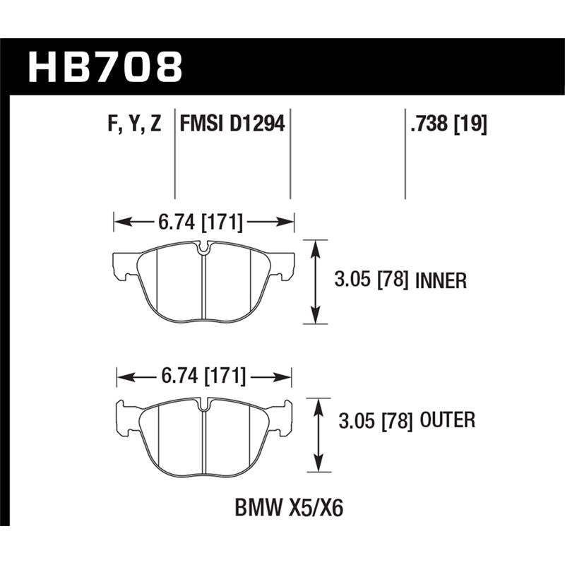 Hawk Performance Performance Ceramic Brake Pads (HB708Z.738)