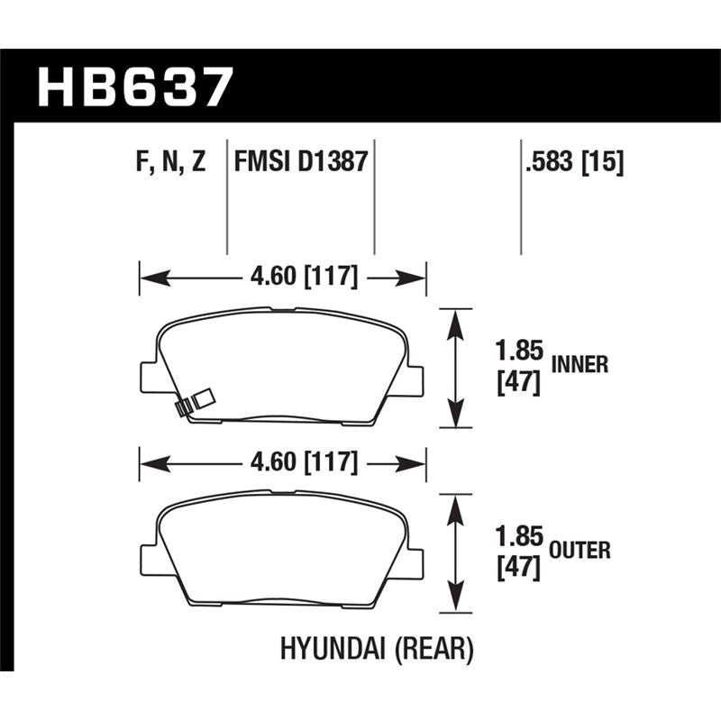 Hawk Performance Performance Ceramic Brake Pads (HB637Z.583)