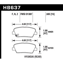 Load image into Gallery viewer, Hawk Performance Performance Ceramic Brake Pads (HB637Z.583)