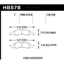 Load image into Gallery viewer, Hawk Performance LTS Brake Pads (HB578Y.735)