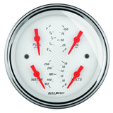 AutoMeter Arctic White 5in Quad GA, Fuel Level, 0-90 OHM (1319)