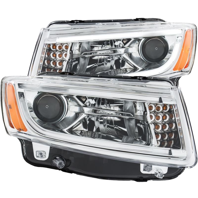 ANZO USA 2014-2015 Jeep Grand Cherokee Projector Headlights w/ Plank Style Design Chrome (111328)