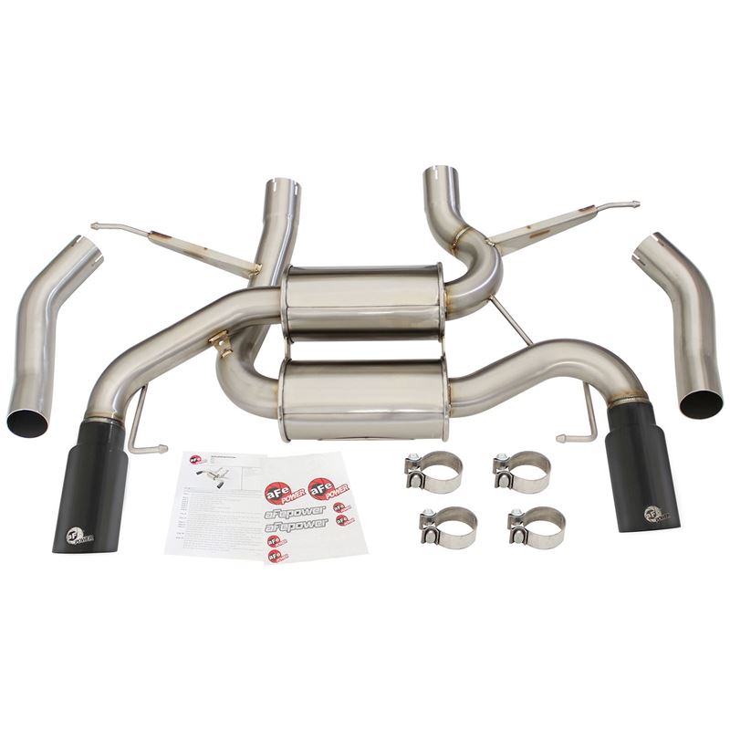 aFe MACH Force-Xp 2-1/2in 304 Stainless Steel Axle-Back Exhaust System w/Black Tip (49-36327-B)