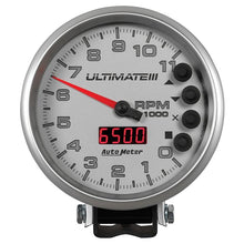 Load image into Gallery viewer, AutoMeter 5 inch Ultimate III Playback Tachometer 11000 RPM - Silver (6886)