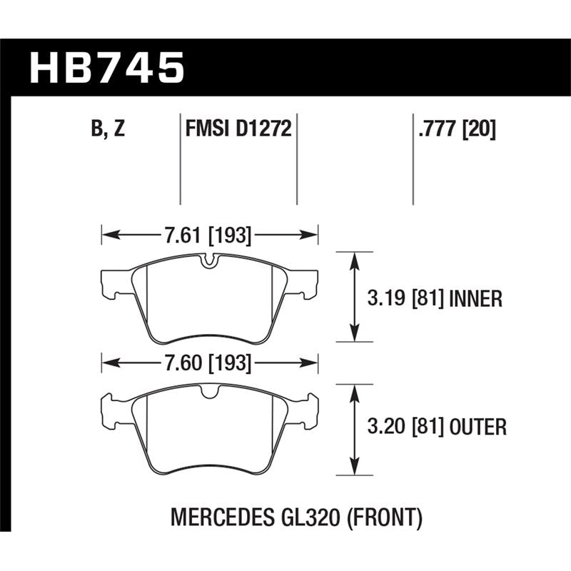 Hawk Performance HPS 5.0 Brake Pads (HB745B.777)