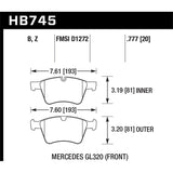 Hawk Performance HPS 5.0 Brake Pads (HB745B.777)