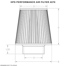 Load image into Gallery viewer, HPS High Flow Performance Air Filter,3" Flange ID,6.75" Length,Washable,Reuseable (HPS-4276)