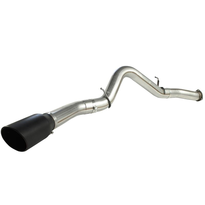 aFe Large Bore-HD 5 IN 409 Stainless Steel DPF-Back Exhaust System w/Black Tip (49-44040-B)