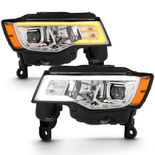 Load image into Gallery viewer, ANZO USA Projector Headlight Set w/Plank Style Switchback Chrome w/Amber Pair (111419)