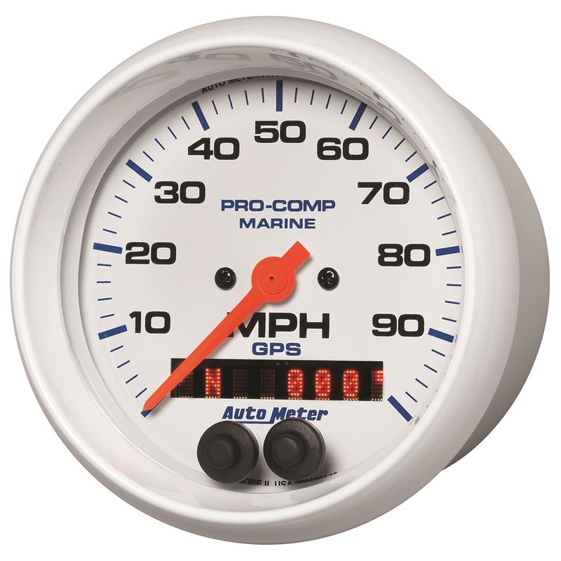 AutoMeter Gauge GPS Speedometer 3-3/8in 100 MPH Marine White Gauge (200636)