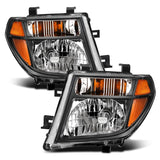 ANZO USA Crystal Headlight Set, Clear Lens, Black w/Amber Housing, Pair, (111434)