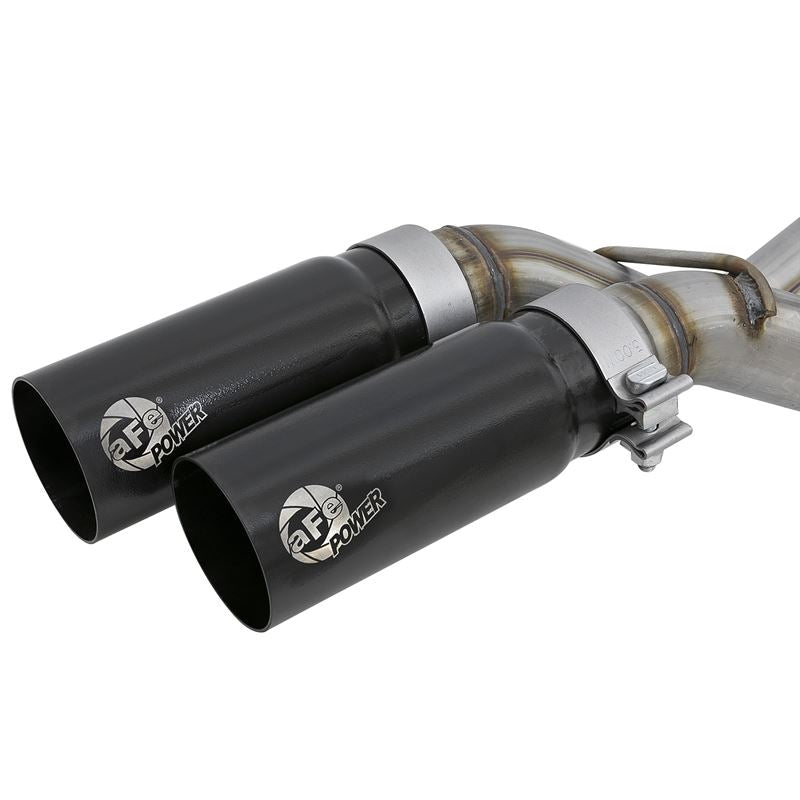 aFe Rebel Series 3 IN to 2-1/2 IN 409 Stainless Steel Cat-Back Exhaust w/ Black Tip (49-43078-B)