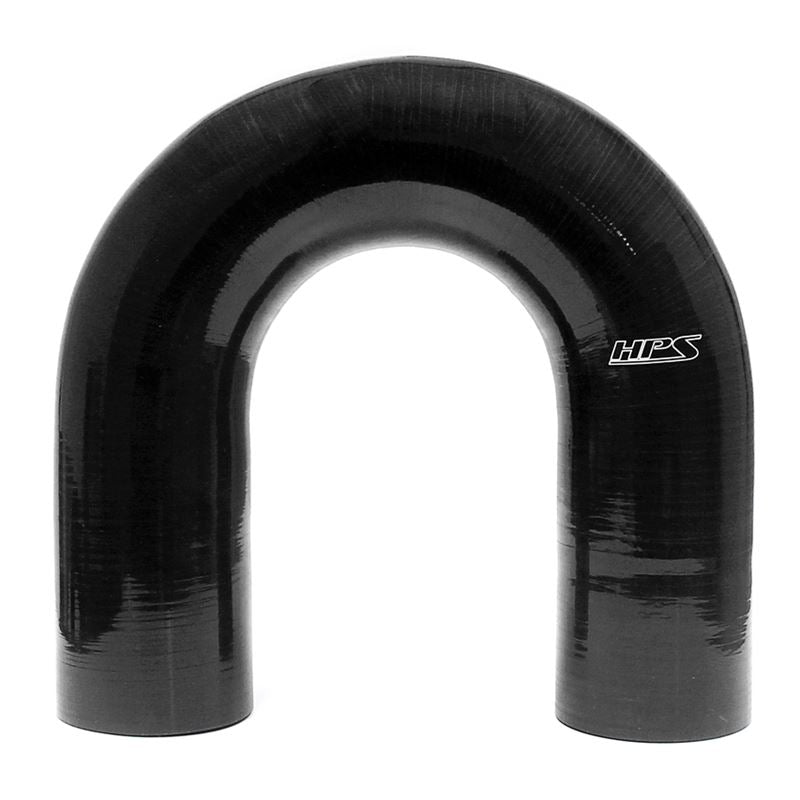 HPS 2.75" ID High Temp 4 ply Reinforced Silicone 180 Degree U Bend Elbow Co (HTSEC180-275-BLK)