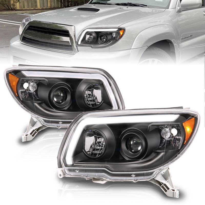 ANZO USA Projector Headlights Plank Style - Black for 06-09 Toyota 4 Runner (111616)