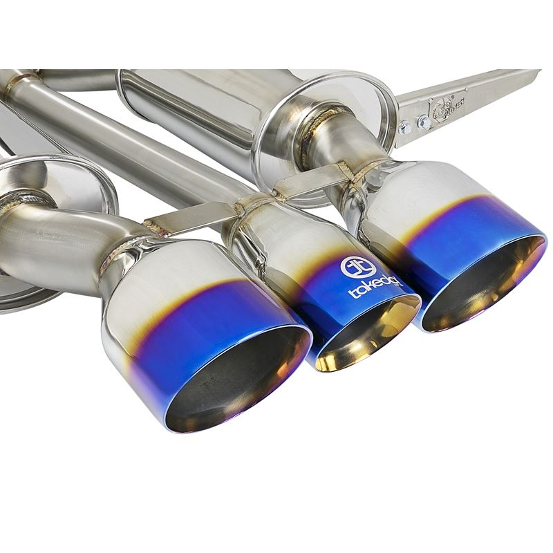 Takeda 3 IN 304 Stainless Steel Cat-Back Exhaust System w/ Blue Flame Tip (49-36616-L)