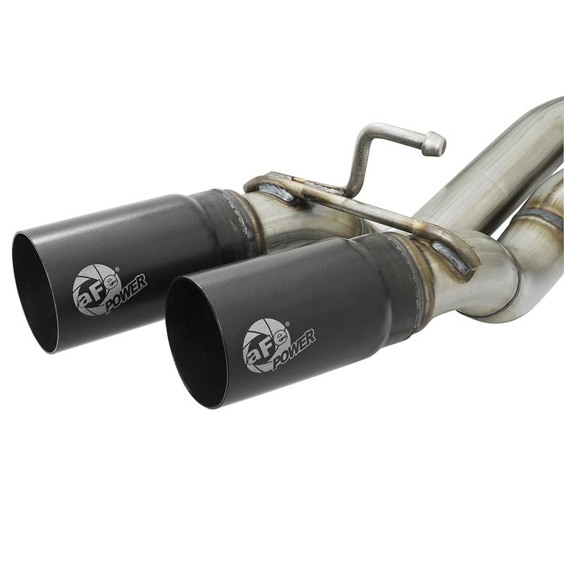 aFe Rebel Series 3 IN Cat-Back Exhaust System w/ Dual Mid-Side Exit Black Tips (49-46032-B)