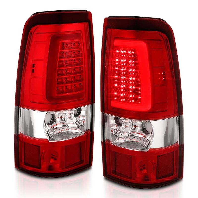 ANZO USA Tail Light Assembly, LED, Red/Clear Lens, Chrome, Pair, (311335)