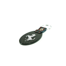 Load image into Gallery viewer, Fabspeed Ferrari Cavallino Silver Carbon Fiber Keyring (FS-CF-CKR-FERCS)