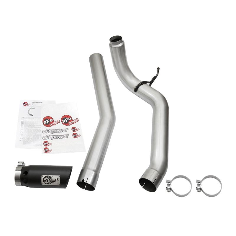 aFe ATLAS 4 IN Aluminized Steel DPF-Back Exhaust System w/Black Tip (49-06113-B)