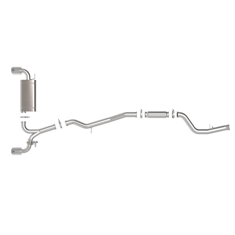 Takeda 3 IN to 2-1/2 IN 304 Stainless Steel Cat-Back Exhaust System w/Polish Tip for 2021-2021 Toyota GR Supra(49-36050-P)