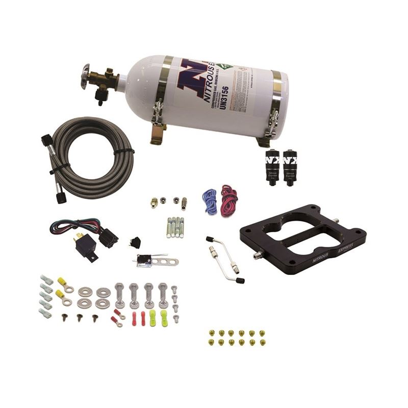 Nitrous Express Q-Jet/Holley Spread Bore Hitman Nitrous Kit (100-150-200HP) w/10lb Bottle (40080-10)