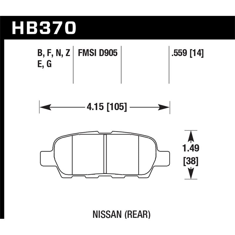 Hawk Performance Performance Ceramic Brake Pads (HB370Z.559)