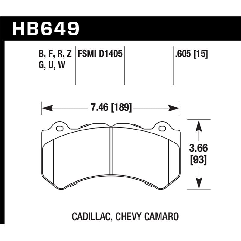 Hawk Performance DTC-70 Brake Pads (HB649U.605)