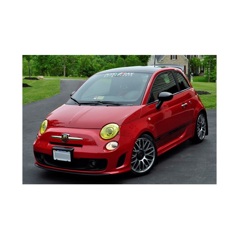 Rally Armor Black Mud Flap/Red Logo for 2012-2019 Fiat 500 (MF25-UR-BLK/RD)