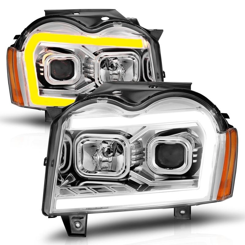 ANZO USA Projector Headlight Set for 2005-2007 Jeep Grand Cherokee (111544)