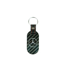 Load image into Gallery viewer, Fabspeed Mercedes Silver Star and Script Carbon Fiber Keyring (FS.MER.SS.CFKR)