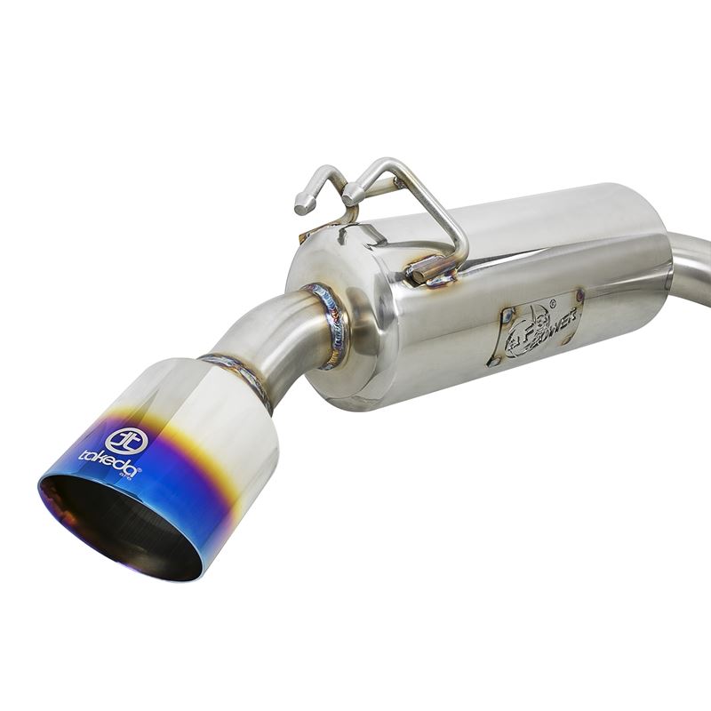 Takeda 3 IN to 2-1/2 IN 304 Stainless Steel Cat-Back Exhaust w/ Blue Flamed Tips (49-36701-L)