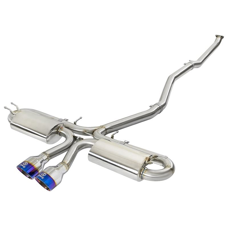 Takeda 3 IN 304 Stainless Steel Cat-Back Exhaust System w/ Blue Flame Tip (49-36618-L)