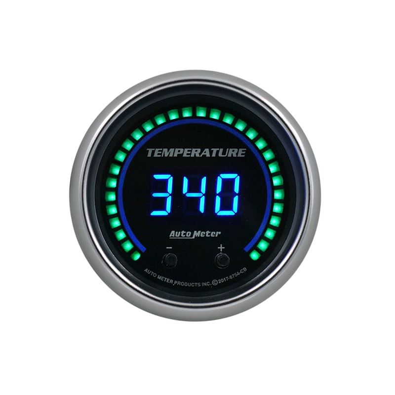 AutoMeter 52.4mm Black Switchable 60-340 Degrees F / 40-170 Degrees C Cobalt Elite Digital Gauge (6754-CB)