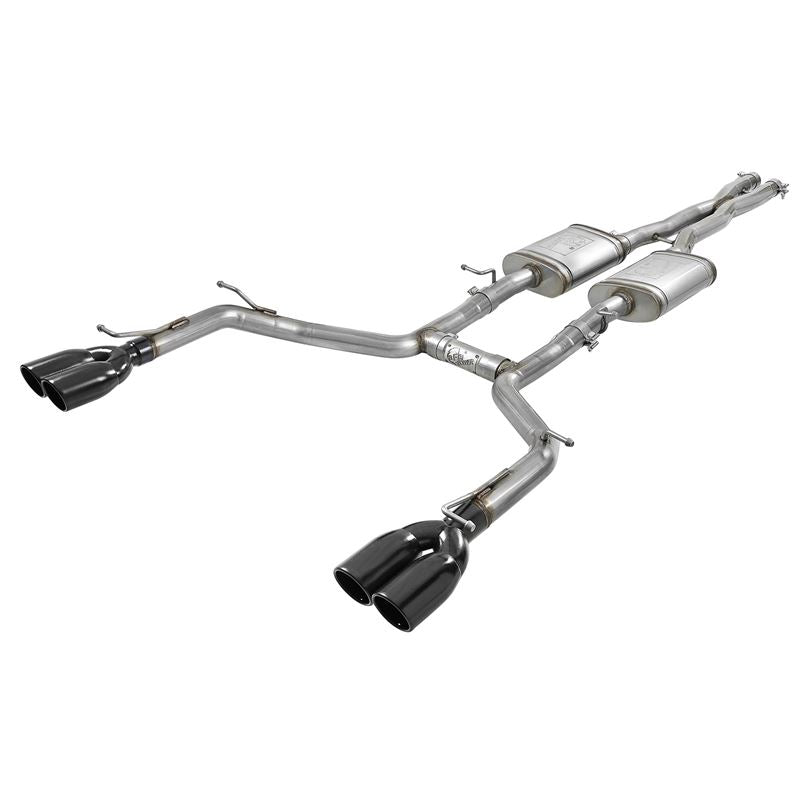 aFe MACH Force-Xp 2-1/2 IN 304 Stainless Steel Cat-Back Exhaust System w/ Black Tips (49-32067-B)