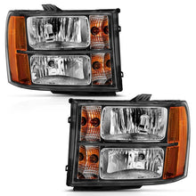 Load image into Gallery viewer, ANZO USA Crystal Headlight Set, Clear Lens, Black w/Amber Housing, Pair, (111430)