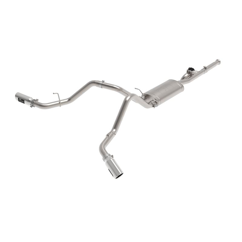 aFe Gemini XV 3 IN 304 Stainless Steel Cat-Back Exhaust System w/ Cut-Out Polished for 2009-2018 Chevrolet Silverado 1500(49-34131-P)