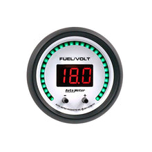 Load image into Gallery viewer, AutoMeter 52.4mm White Switchable 0-100 Fuel Level/8-18V Voltmeter Phantom Elite Digital Gauge (6709-PH)