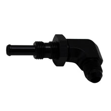 Load image into Gallery viewer, DeatschWerks 6AN Male Flare to 5/16in Male Barb Bulkhead Adapter 90-Degree - Anodized Matte Black(6-02-0712-B)