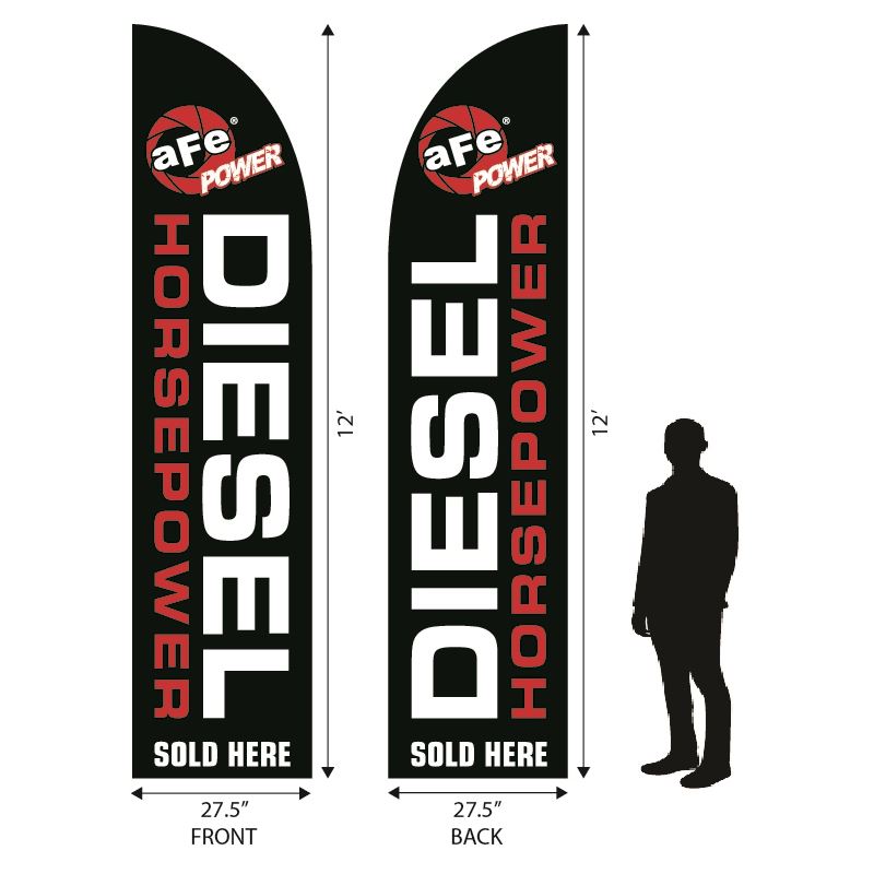 aFe Diesel Horsepower Flag, Black (Double Sided) (40-10155)