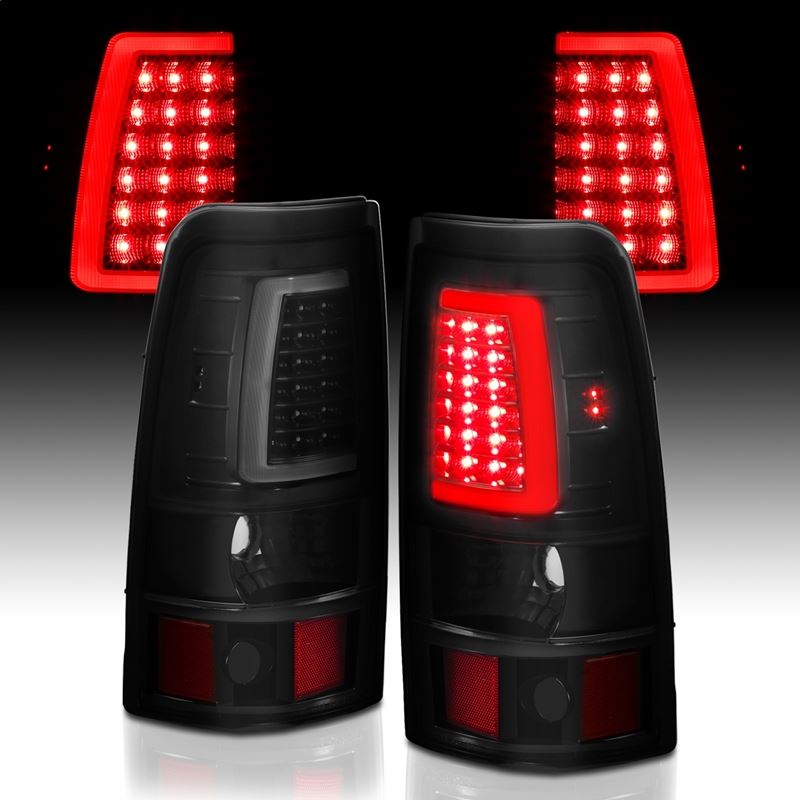 ANZO USA Tail Light Assembly, LED, Smoke Lens, Black, Pair, (311334)