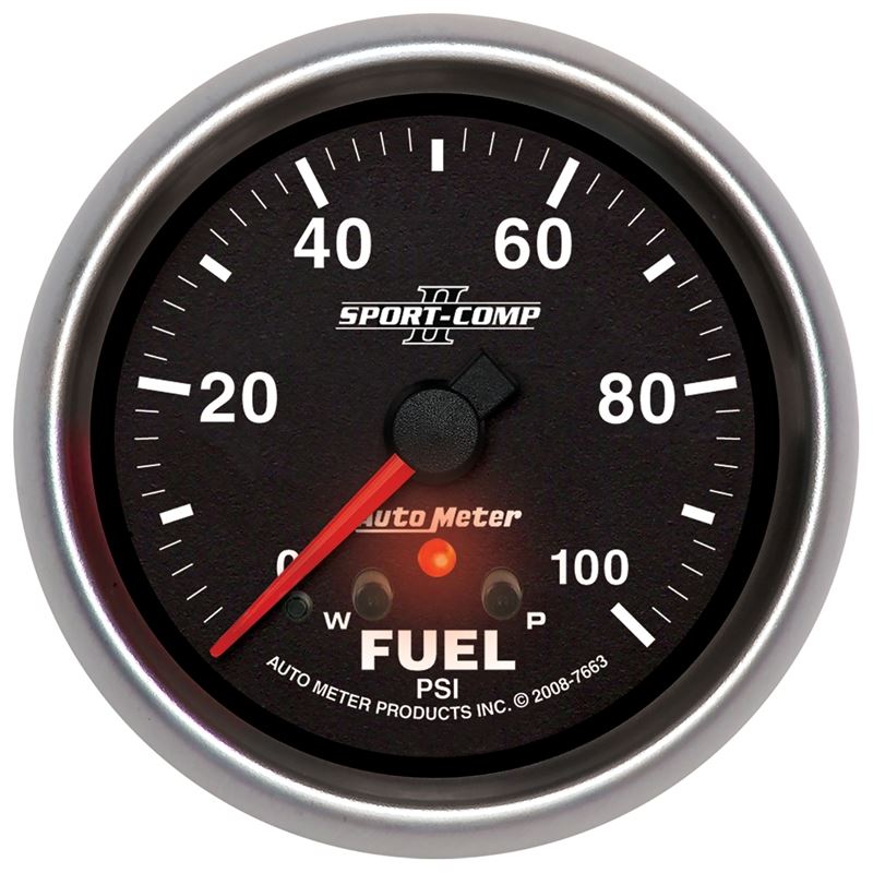 AutoMeter Sport-Comp II 2-5/8in 0-100 PSI Full Sweep Electronic Fuel Pressure Gauge (7663)