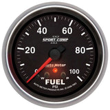 AutoMeter Sport-Comp II 2-5/8in 0-100 PSI Full Sweep Electronic Fuel Pressure Gauge (7663)