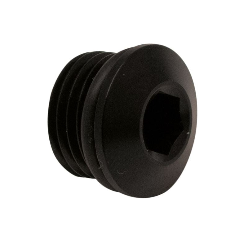 DeatschWerks 6AN ORB Male Plug Low Profile Internal Allen/Hex (Incl O-Ring) - Anodized Matte Black(6-02-0717-B)